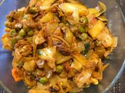 A picture of cabbages capsicums