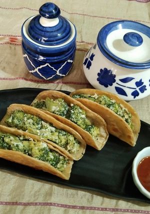 A picture of Broccoli Tacos.