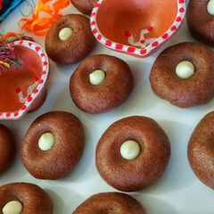 A picture of Sooji Chocolate Peda.