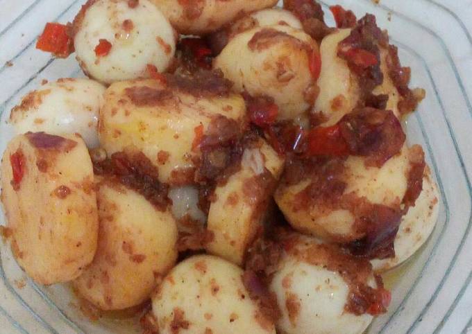 Tahu Sutra Telur Puyuh Masak Saos Tiram