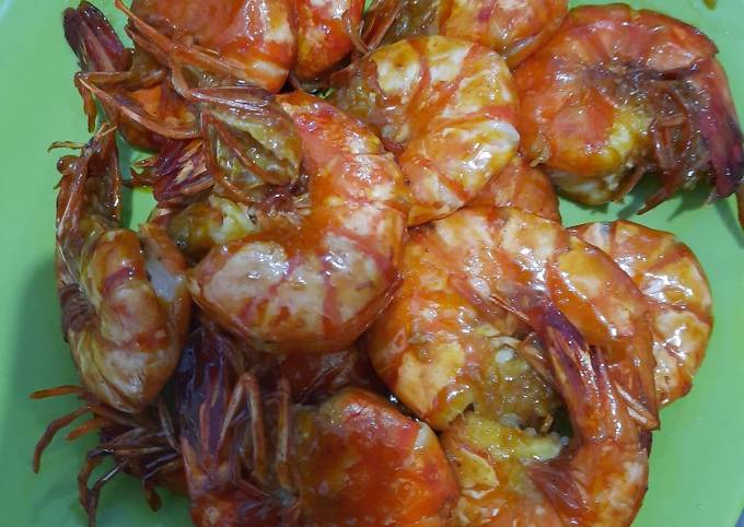 Udang Bakar Madu Simpel pake Teflon