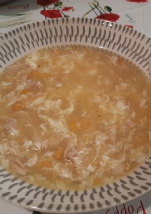 A picture of Boxing day Turkey and sweetcorn soup.