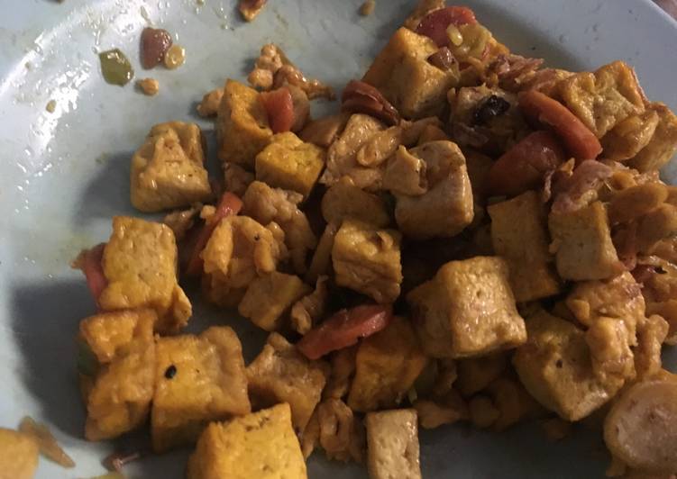 Oseng tahu telur sosis