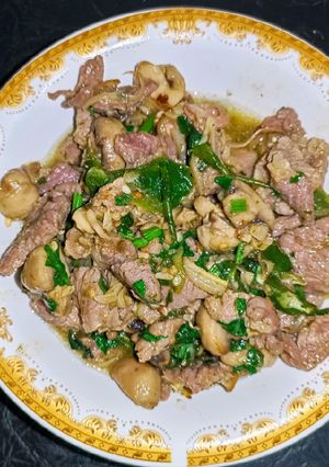 Foto resep Daging Sapi Jamur Kancing