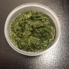 A picture of Coriander,peppermint and grapes chutney.