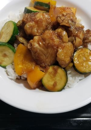 A picture of Honey Ginger Fish Stirfry.