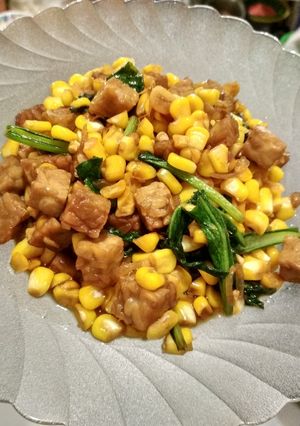 Foto resep Tumis tempe + jagung manis