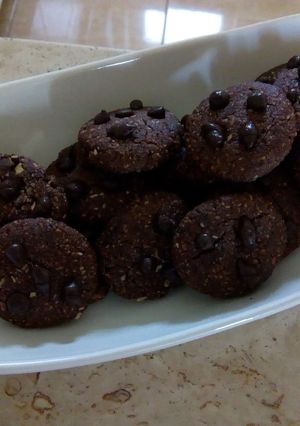 Csokis mandulás keksz recept fotója