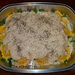 A picture of Mike's 5 Minute Garlic Chicken Ravioli Alfredo.