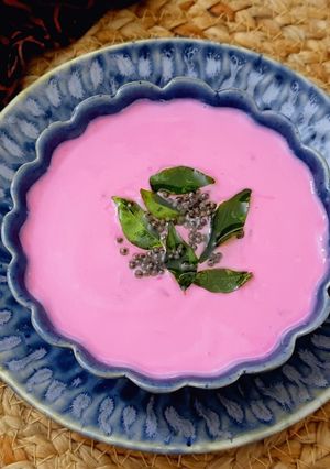 A picture of Beetroot Raita.