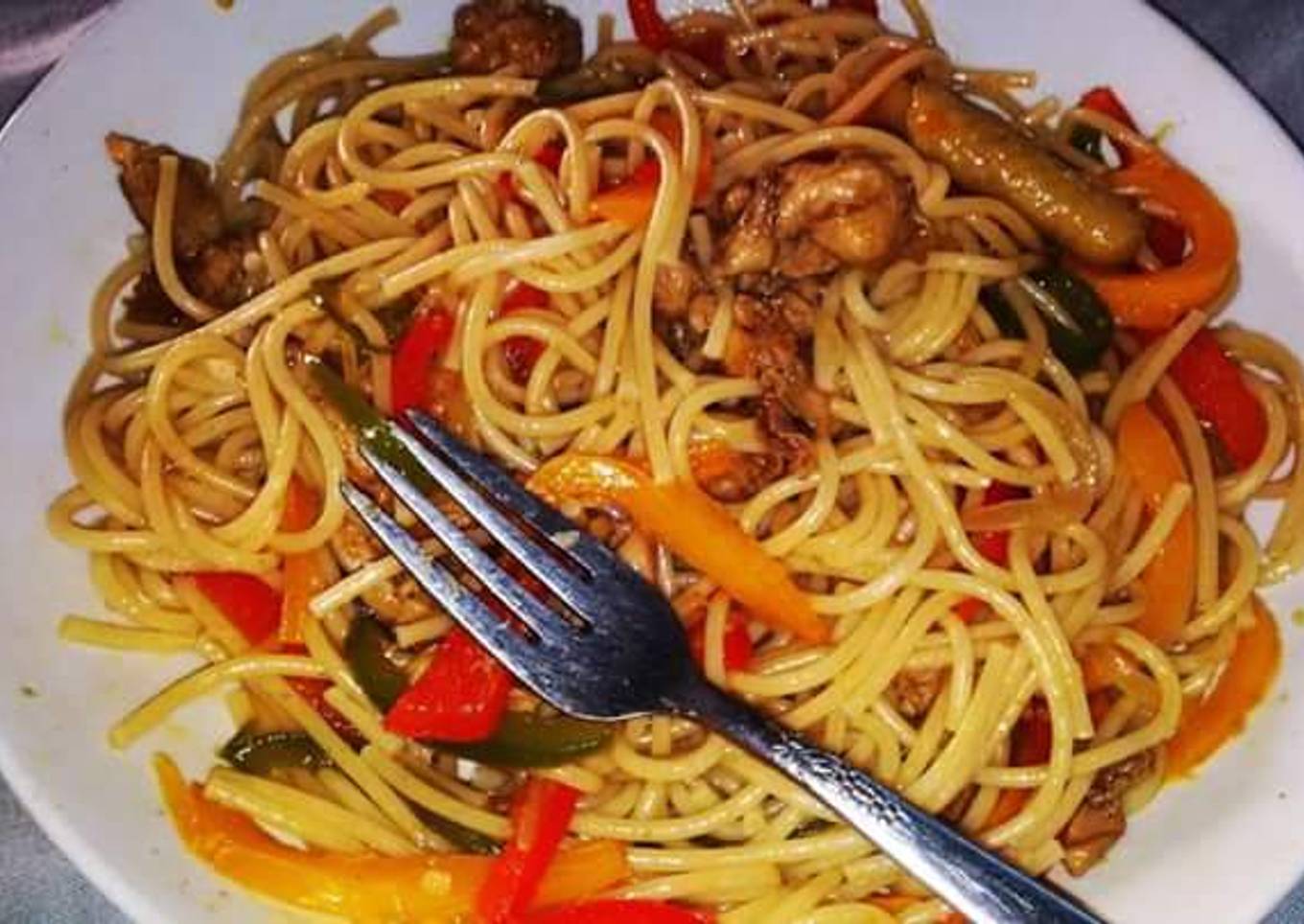 Pasta Mixed with sausage