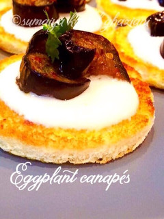 A picture of Eggplant Canapes.