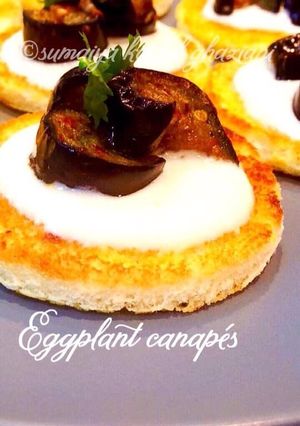 A picture of Eggplant Canapes.