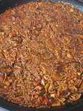 Paella de pulpo con setas y ajetes