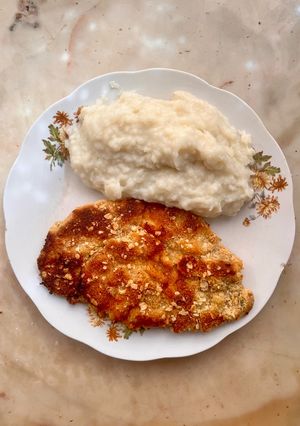Una foto de Milanesas de cerdo al horno con avena