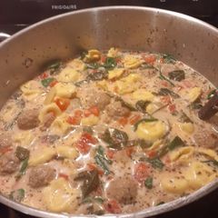 A picture of Italian Meatball Tortellini Soup.