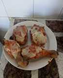 Muslos de pollo a la pizza