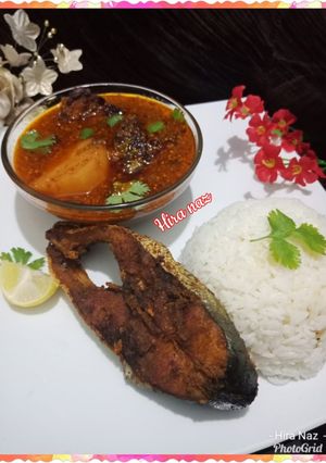 Fish Salan Rice Fish Ka Salan With Boil Rice And Fry Fish Recipe by Hira Naz - Cookpad