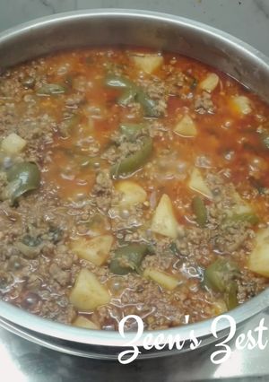 A picture of Kheema Aaloo Shimla Mirch.