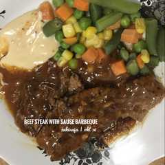 รูปของ Beef steak with saus barbeque