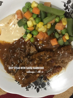 Foto resep Beef steak with saus barbeque