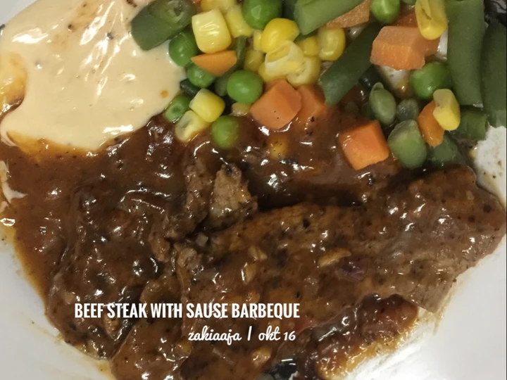 Cara Gampang Membuat Resep Beef steak with saus barbeque yang Bisa Manjain Lidah Anti Ribet, Menggugah Selera