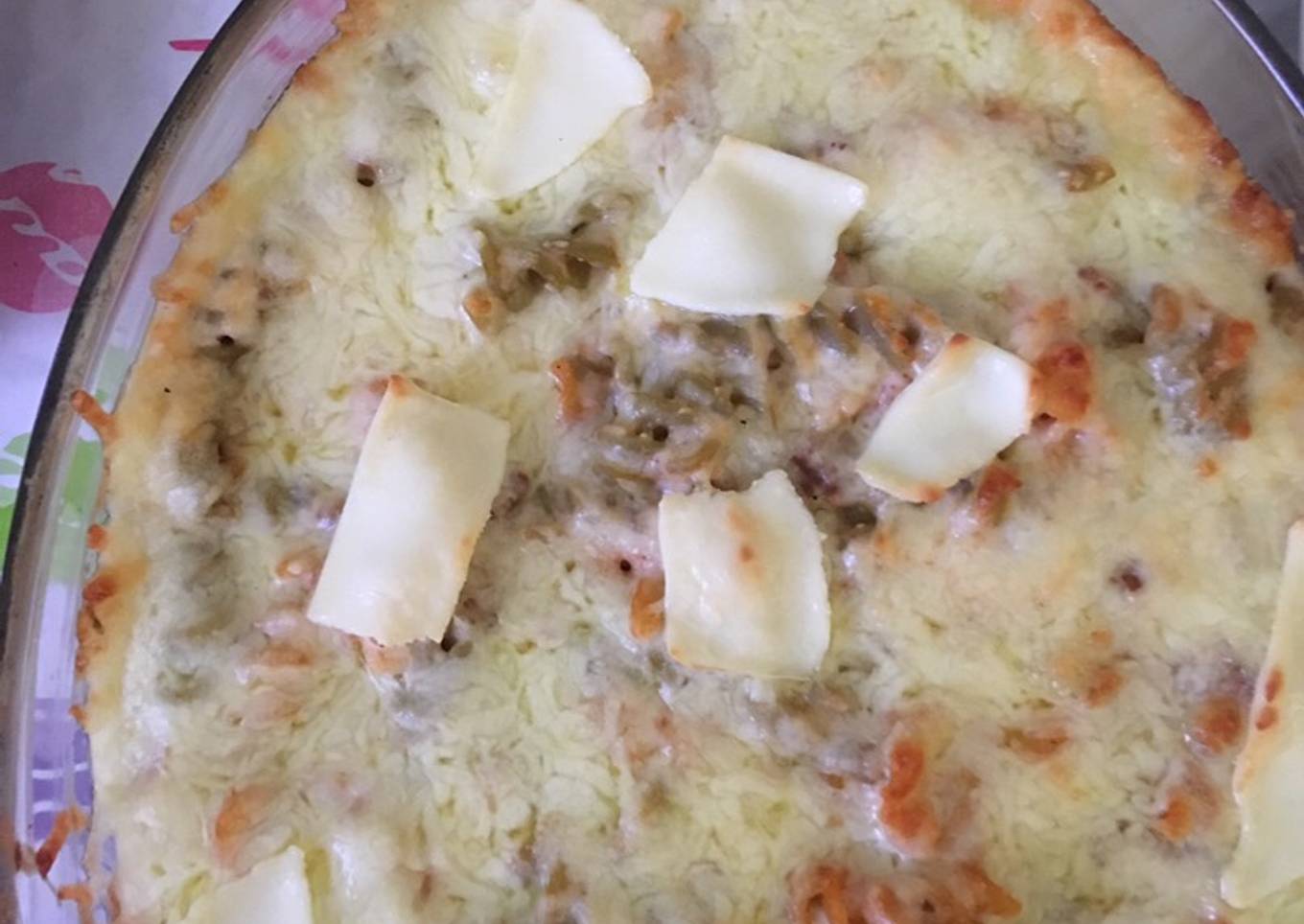 Macarrones gratinados con carne picada