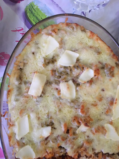 Una foto de Macarrones gratinados con carne picada