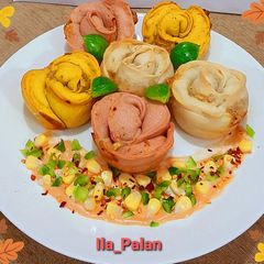 A picture of Savoury Baked Samosa Beauties.