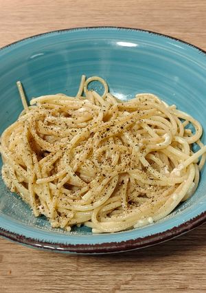 Una foto de Spaghetti cacio e pepe