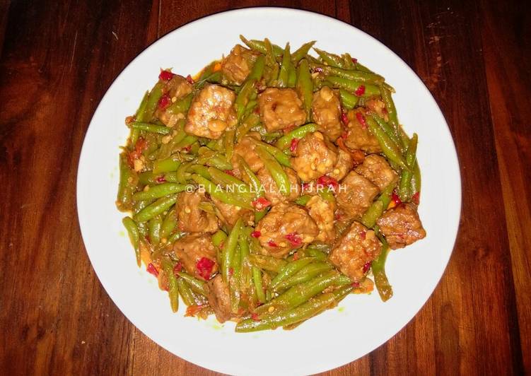 Oseng Buncis + Tempe (Pedas Manis)