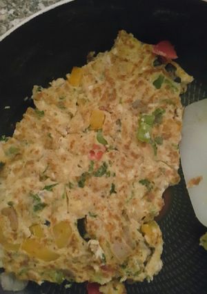 A picture of Omelette with Vegetables.