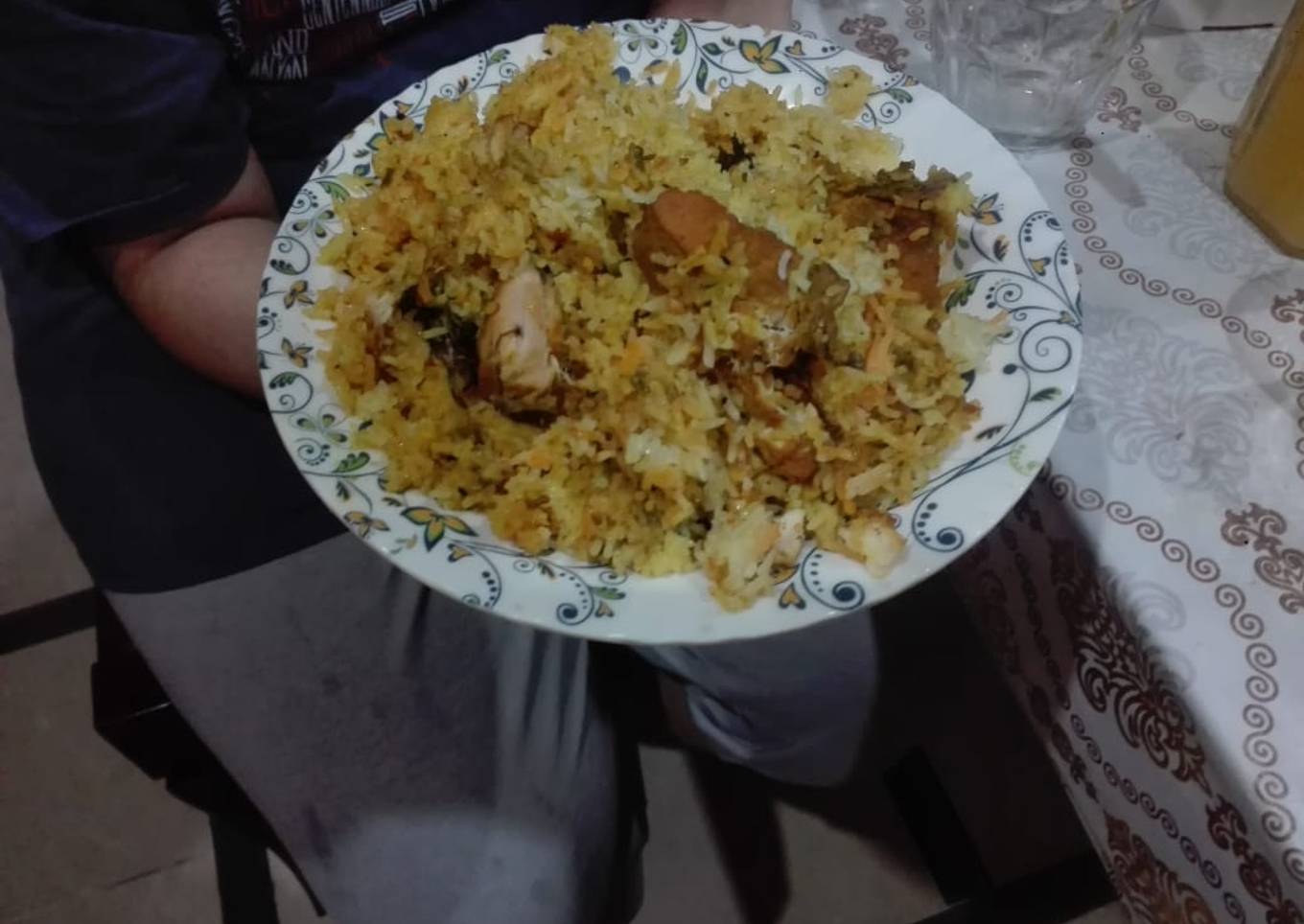Spicy chilli chicken briyani