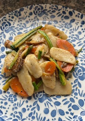 Homemade Rice Gnocchi Stir Fried With Vegetables Recipe By Doris