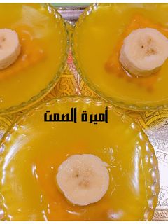 صورة لوصفة كاسترد بالبسكوت وقطع الموز