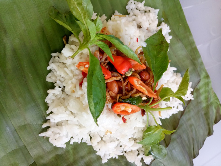  Cara termudah buat Nasi bakar teri medan pedas  enak