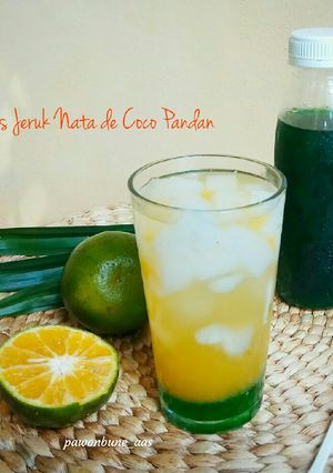 Foto resep Es Jeruk Nata de Coco Pandan