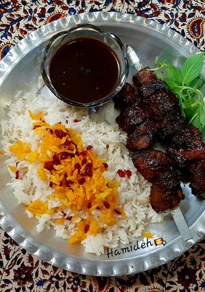 عکسی از دستور جوجه ترش تابه ای (جوجه فسنجونی) 😋