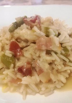 Foto di Risotto con Asparagi Selvatici, Pancetta e Crema di Parmigiano