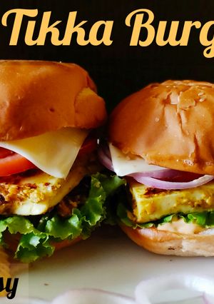 A picture of Paneer Tikka Burger 🍔.