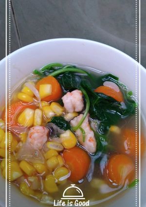Foto resep Bayam Kuah Kombinasi