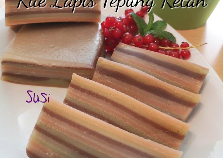 Kue lapis kenyal tepung beras ketan Kue lapis kenyal tepung beras ketan