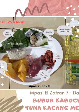 Foto resep Mpasi 7+ Day 21 : Bubur Kabocha Tuna Kacang Merah