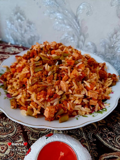 عکسی از دستور 🪷لوبیاپلو مخلوط🪷