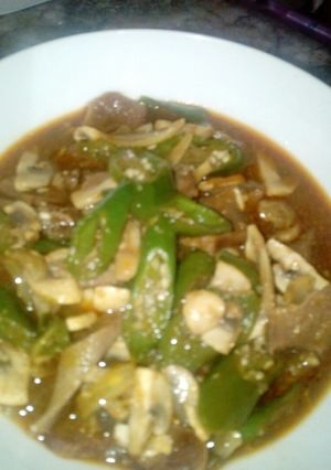 Foto resep Tumis pedas lidah sapi & jamur