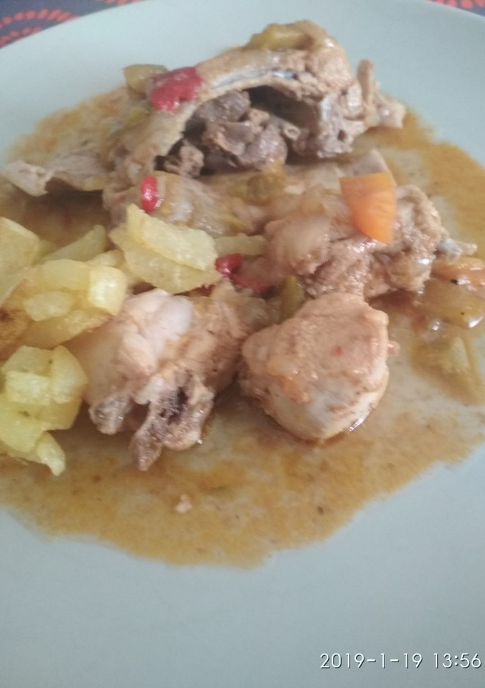 Una foto de Conejo guisado con adobo de cava. Receta 5*