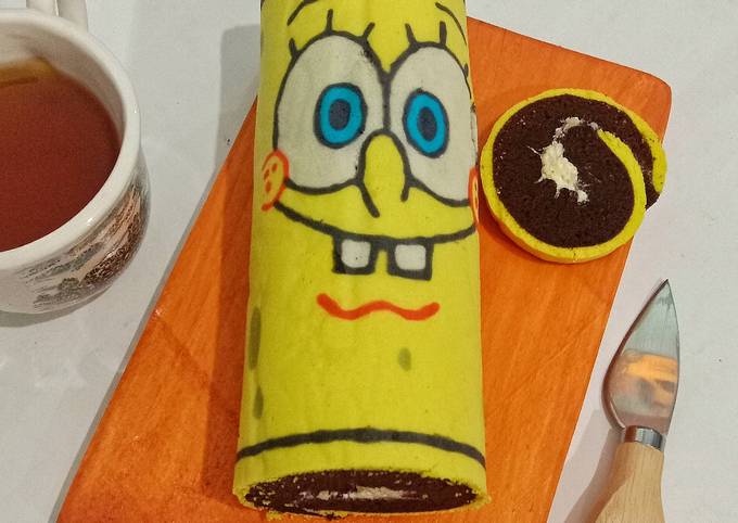 Cara membuat Brownies kukus gulung kartun Cara membuat Brownies kukus gulung kartun