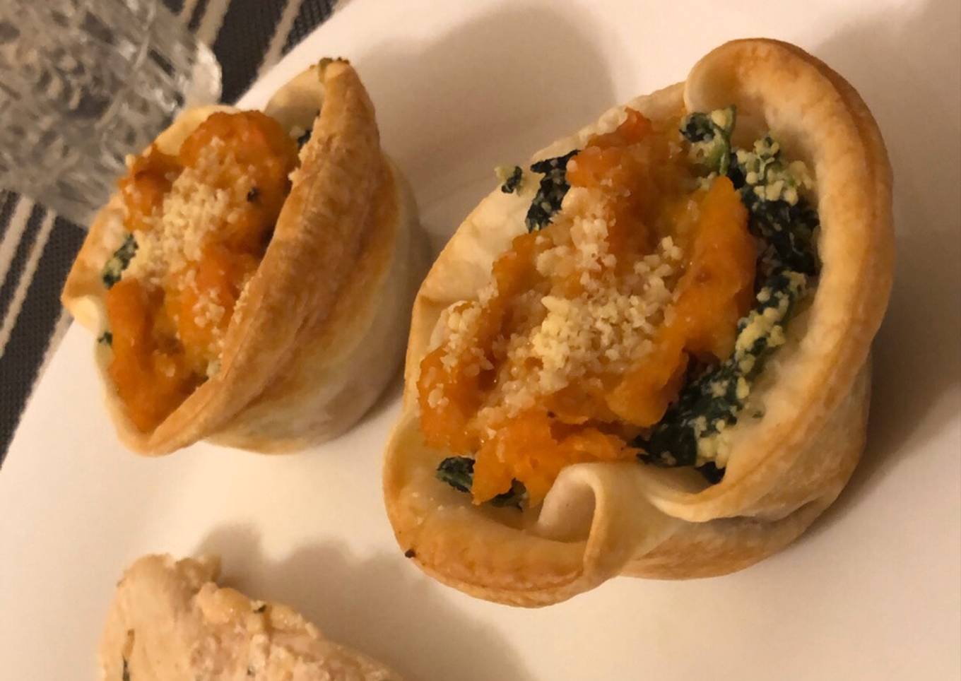 Canastitas de calabaza, espinaca y ricota