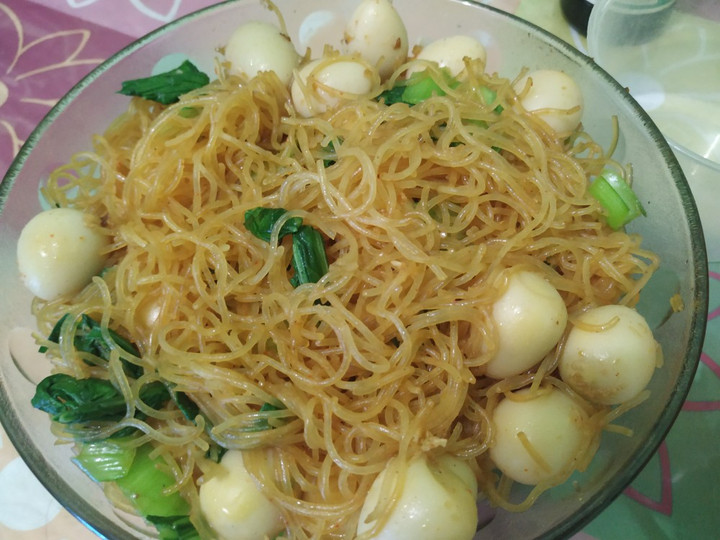 Ini dia! Cara mudah buat Bihun Goreng telur puyuh simpel  nikmat