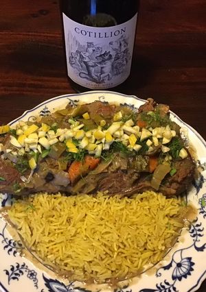 A picture of California Farm Dutch Oven Osso Buco Dinner.